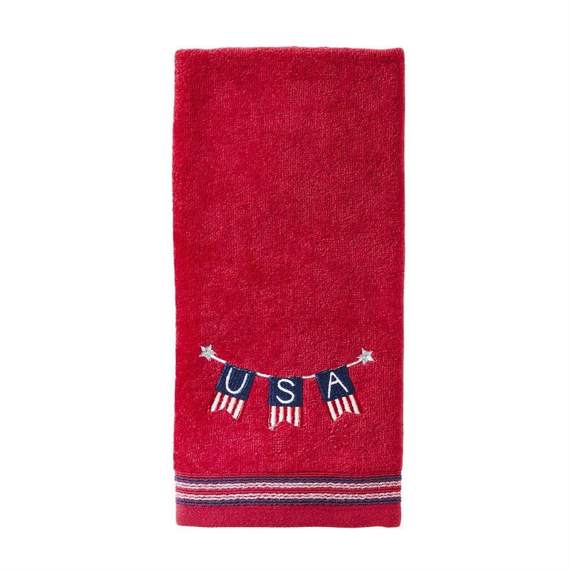 SKL Home by Saturday Knight Ltd. Usa Banner hand towel, (2-Pack), Red - Image 3